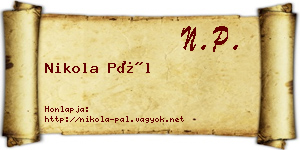 Nikola Pál névjegykártya
