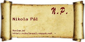 Nikola Pál névjegykártya